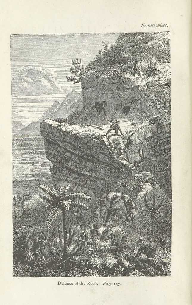 An illustration from Among the Zulus; the adventures of Hans Sterk ... With illustrations by J. B. Zwecker. New ... edition. Third thousand, 1879, leaf 8