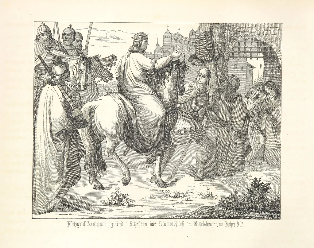 An illustration from Geschichte von Bayern und der zum Königreiche Bayern gehörigen Provinzen Rheinpfalz, Franken u. Schwaben in 120 Bildern mit erklärendem Texte, 1853, leaf 104