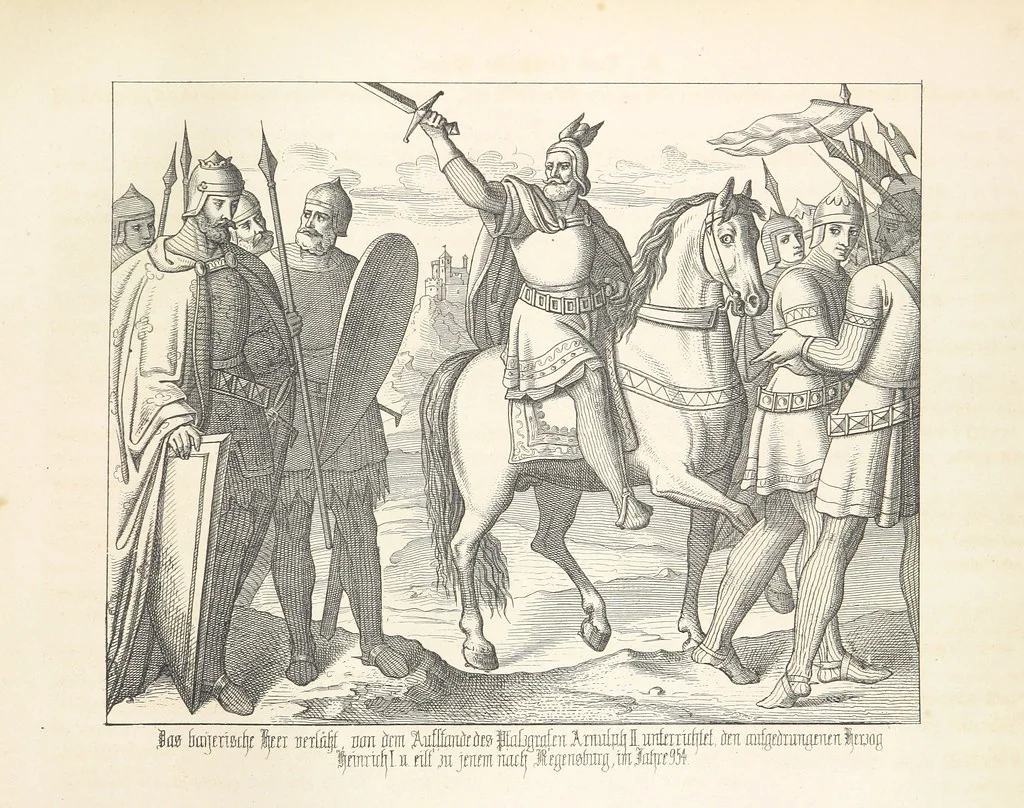 An illustration from Geschichte von Bayern und der zum Königreiche Bayern gehörigen Provinzen Rheinpfalz, Franken u. Schwaben in 120 Bildern mit erklärendem Texte, 1853, leaf 107