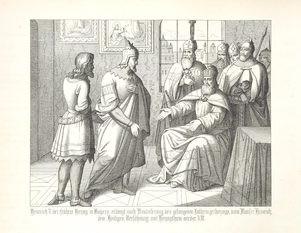 An illustration from Geschichte von Bayern und der zum Königreiche Bayern gehörigen Provinzen Rheinpfalz, Franken u. Schwaben in 120 Bildern mit erklärendem Texte, 1853, leaf 118