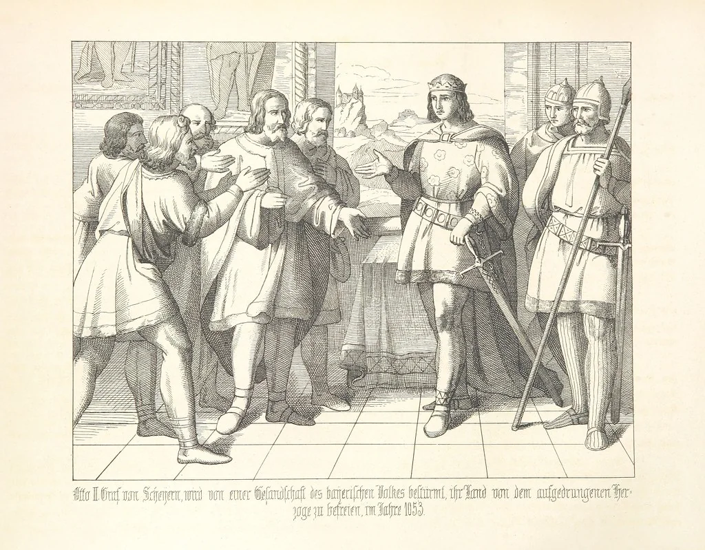 An illustration from Geschichte von Bayern und der zum Königreiche Bayern gehörigen Provinzen Rheinpfalz, Franken u. Schwaben in 120 Bildern mit erklärendem Texte, 1853, leaf 124