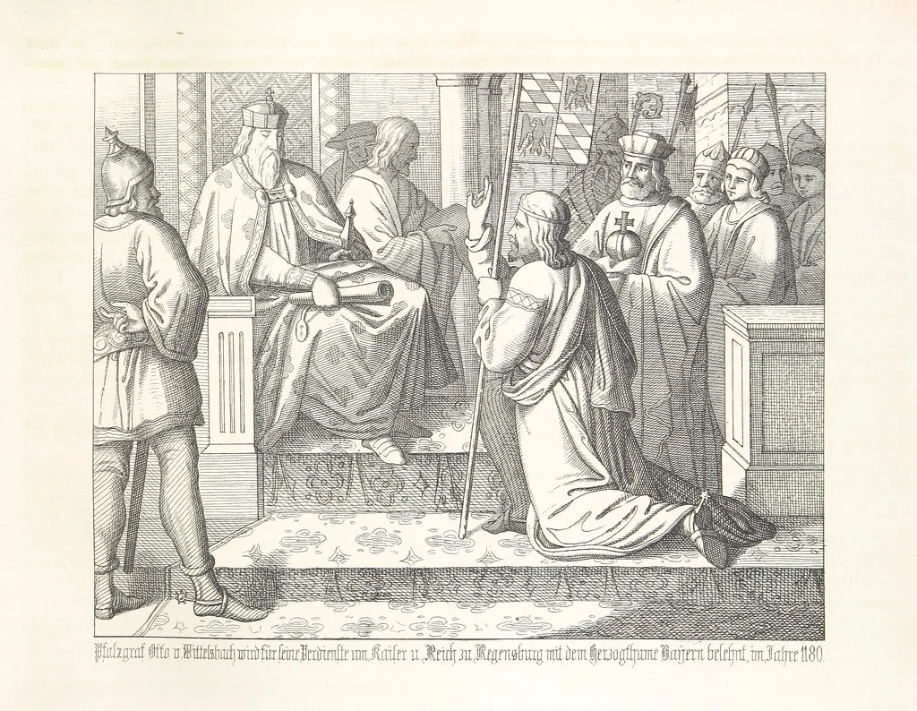 An illustration from Geschichte von Bayern und der zum Königreiche Bayern gehörigen Provinzen Rheinpfalz, Franken u. Schwaben in 120 Bildern mit erklärendem Texte, 1853, leaf 155