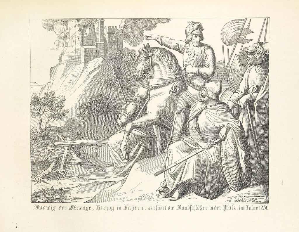 An illustration from Geschichte von Bayern und der zum Königreiche Bayern gehörigen Provinzen Rheinpfalz, Franken u. Schwaben in 120 Bildern mit erklärendem Texte, 1853, leaf 179