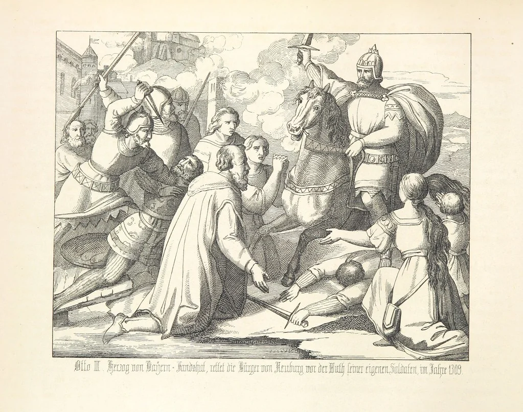 An illustration from Geschichte von Bayern und der zum Königreiche Bayern gehörigen Provinzen Rheinpfalz, Franken u. Schwaben in 120 Bildern mit erklärendem Texte, 1853, leaf 186
