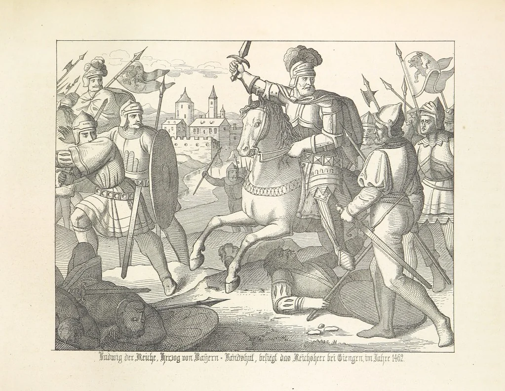 An illustration from Geschichte von Bayern und der zum Königreiche Bayern gehörigen Provinzen Rheinpfalz, Franken u. Schwaben in 120 Bildern mit erklärendem Texte, 1853, leaf 215