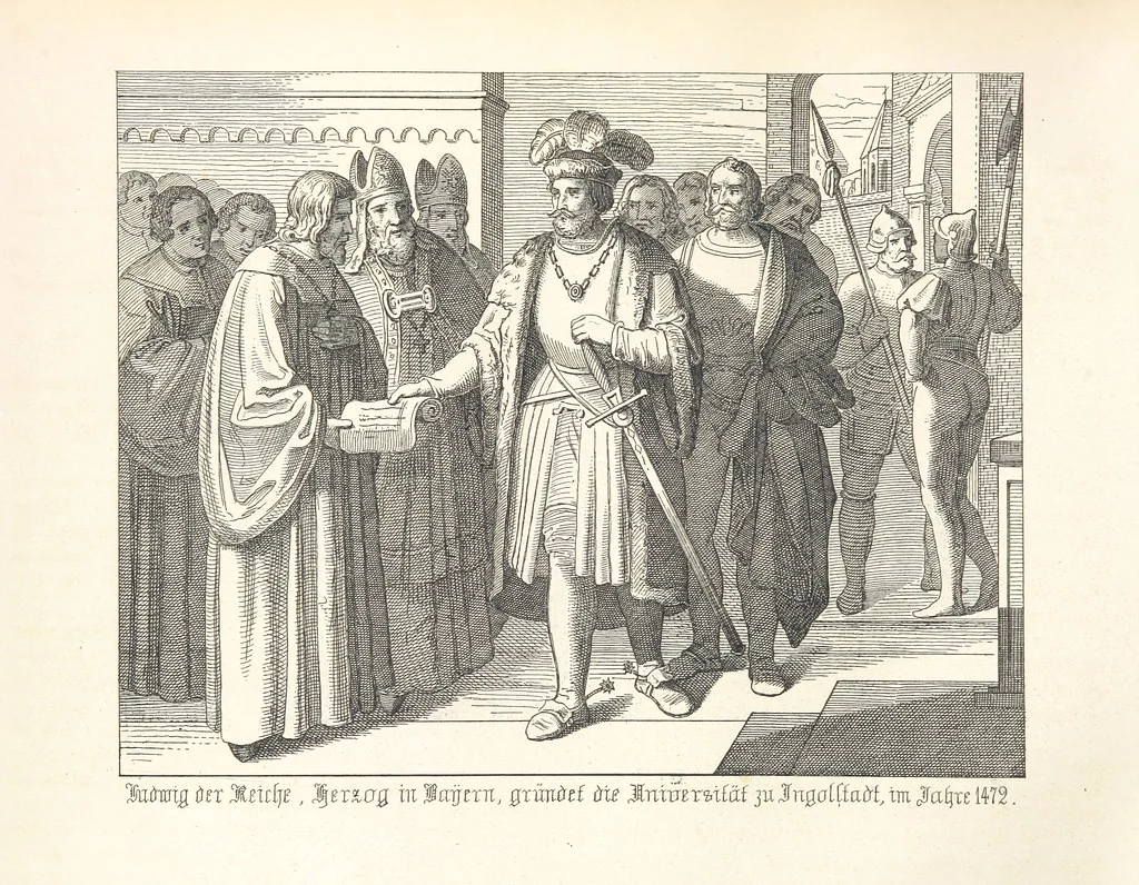 An illustration from Geschichte von Bayern und der zum Königreiche Bayern gehörigen Provinzen Rheinpfalz, Franken u. Schwaben in 120 Bildern mit erklärendem Texte, 1853, leaf 218