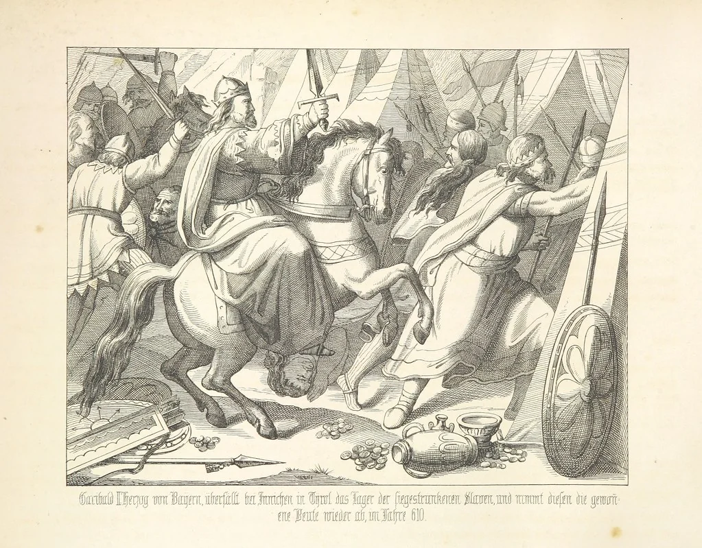 An illustration from Geschichte von Bayern und der zum Königreiche Bayern gehörigen Provinzen Rheinpfalz, Franken u. Schwaben in 120 Bildern mit erklärendem Texte, 1853, leaf 38