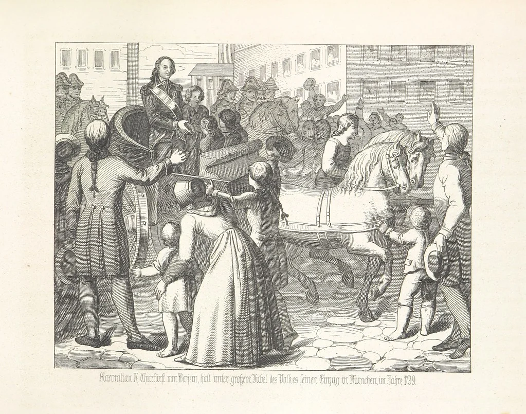 An illustration from Geschichte von Bayern und der zum Königreiche Bayern gehörigen Provinzen Rheinpfalz, Franken u. Schwaben in 120 Bildern mit erklärendem Texte, 1853, leaf 395