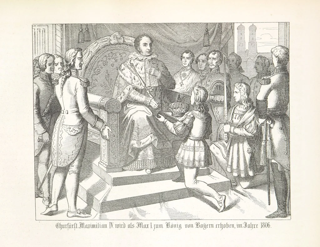 An illustration from Geschichte von Bayern und der zum Königreiche Bayern gehörigen Provinzen Rheinpfalz, Franken u. Schwaben in 120 Bildern mit erklärendem Texte, 1853, leaf 403