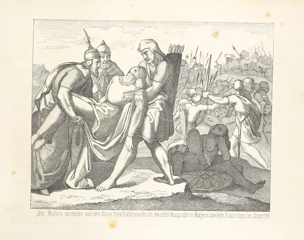 An illustration from Geschichte von Bayern und der zum Königreiche Bayern gehörigen Provinzen Rheinpfalz, Franken u. Schwaben in 120 Bildern mit erklärendem Texte, 1853, leaf 75