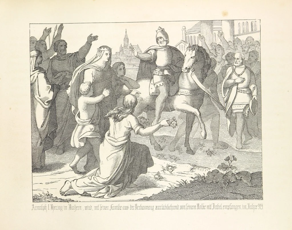 An illustration from Geschichte von Bayern und der zum Königreiche Bayern gehörigen Provinzen Rheinpfalz, Franken u. Schwaben in 120 Bildern mit erklärendem Texte, 1853, leaf 95