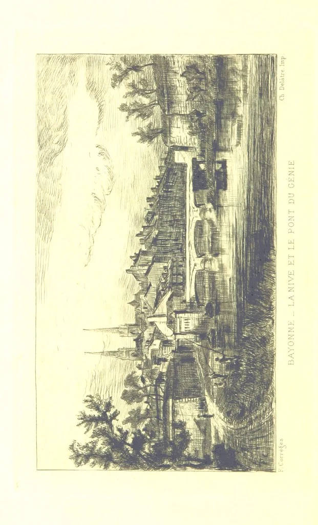 An illustration from Bayonne historique et pittoresque ... Illustrations à l'eau-forte par F. Corrèges, 1893, leaf 100