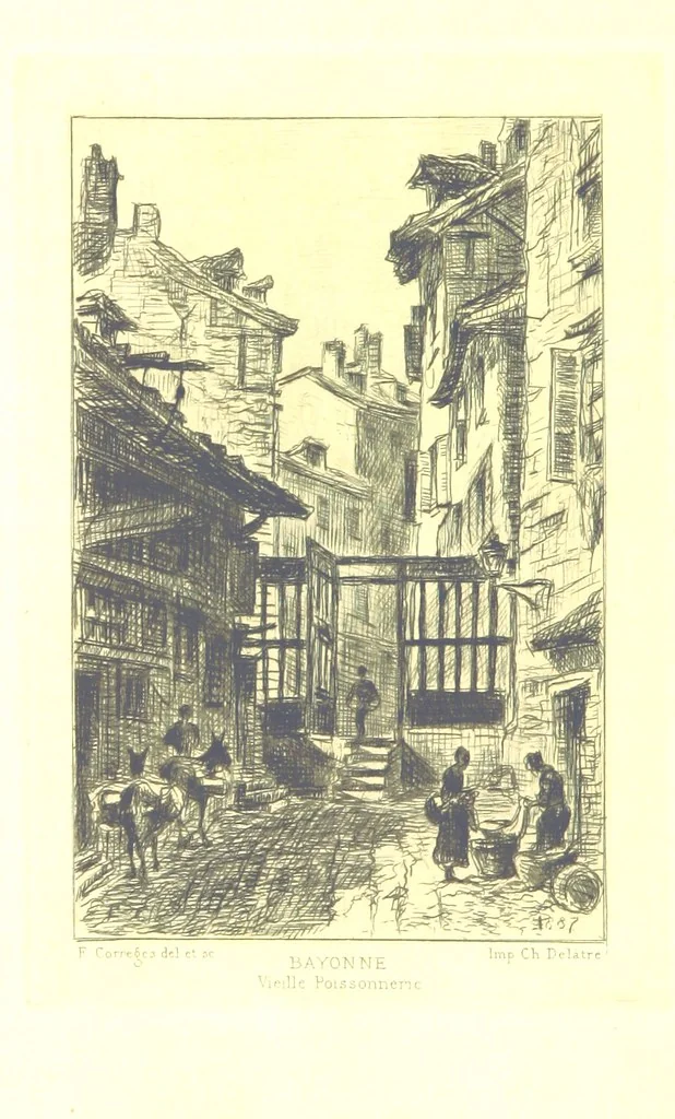 An illustration from Bayonne historique et pittoresque ... Illustrations à l'eau-forte par F. Corrèges, 1893, leaf 150