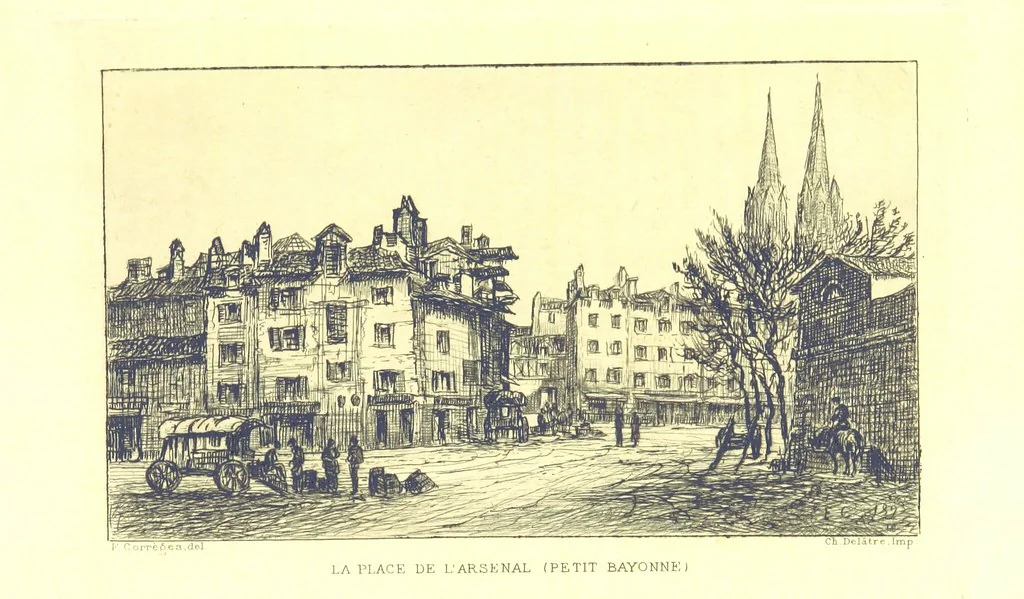 An illustration from Bayonne historique et pittoresque ... Illustrations à l'eau-forte par F. Corrèges, 1893, leaf 153