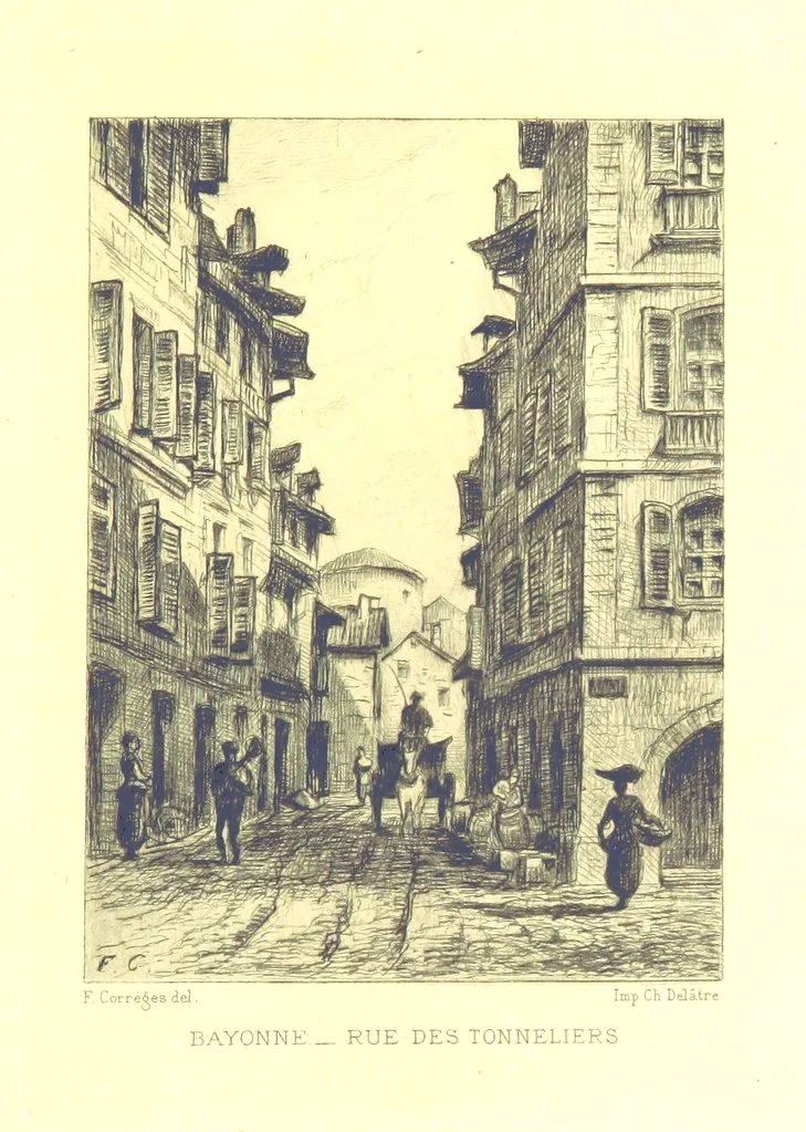 An illustration from Bayonne historique et pittoresque ... Illustrations à l'eau-forte par F. Corrèges, 1893, leaf 163