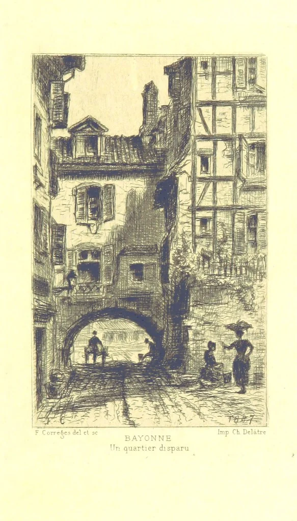An illustration from Bayonne historique et pittoresque ... Illustrations à l'eau-forte par F. Corrèges, 1893, leaf 191