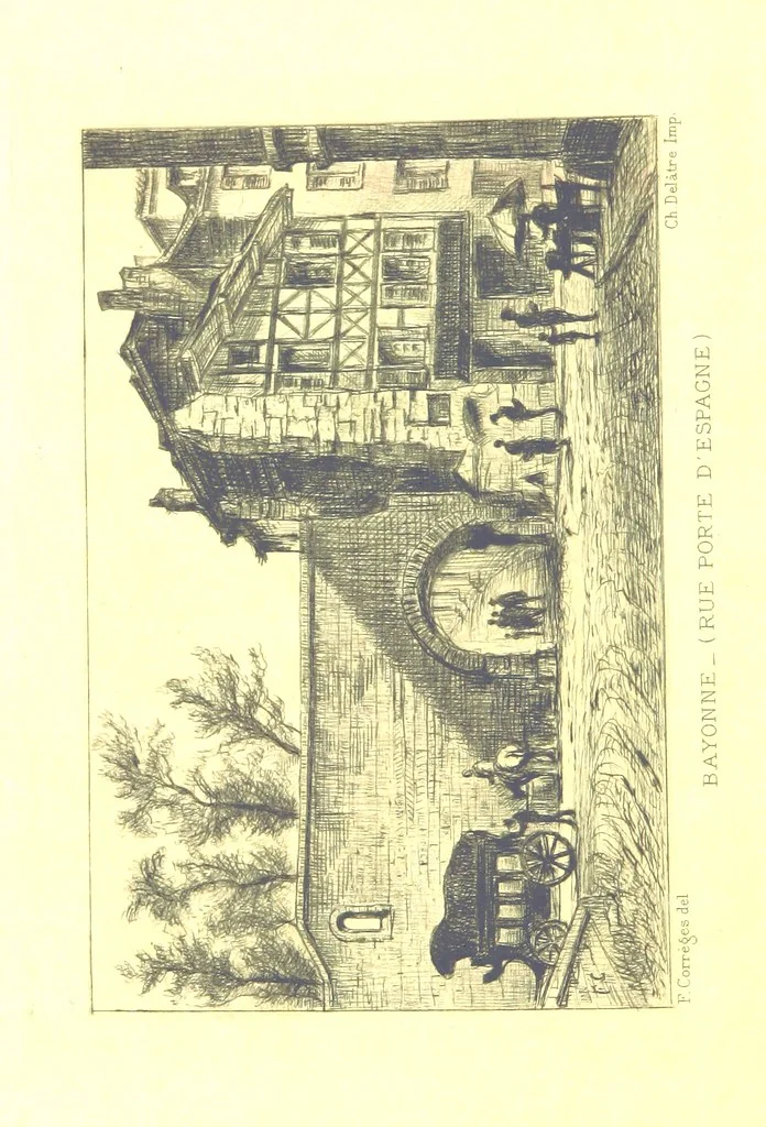 An illustration from Bayonne historique et pittoresque ... Illustrations à l'eau-forte par F. Corrèges, 1893, leaf 20