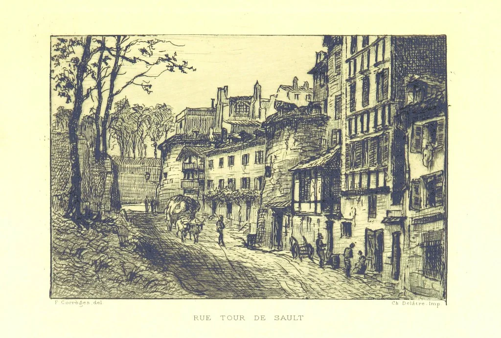 An illustration from Bayonne historique et pittoresque ... Illustrations à l'eau-forte par F. Corrèges, 1893, leaf 27