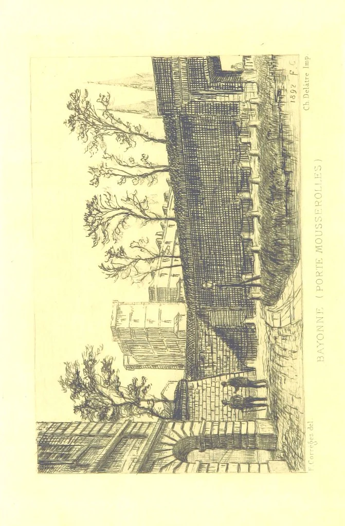 An illustration from Bayonne historique et pittoresque ... Illustrations à l'eau-forte par F. Corrèges, 1893, leaf 56