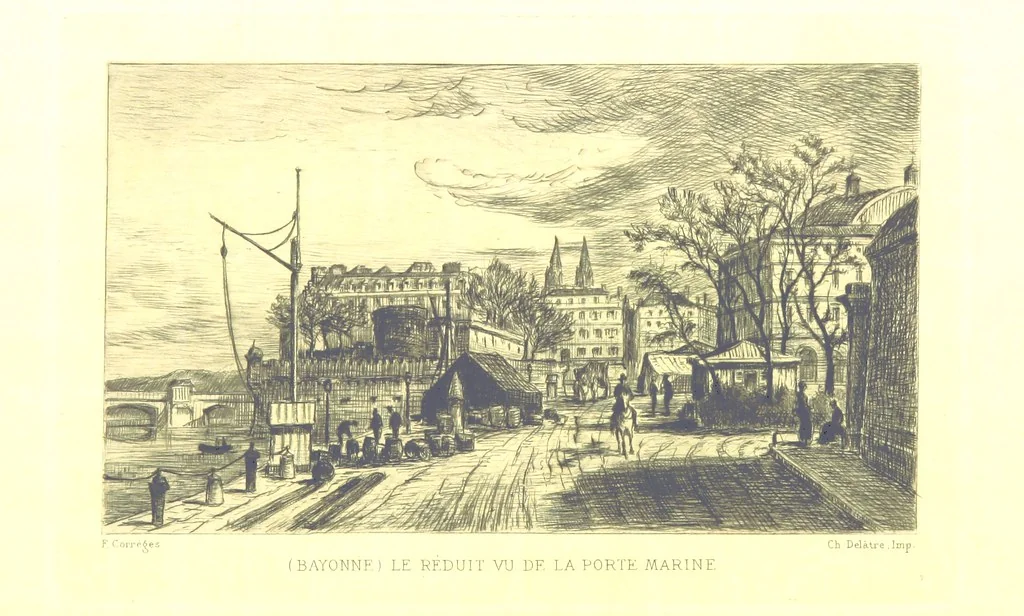 An illustration from Bayonne historique et pittoresque ... Illustrations à l'eau-forte par F. Corrèges, 1893, leaf 60