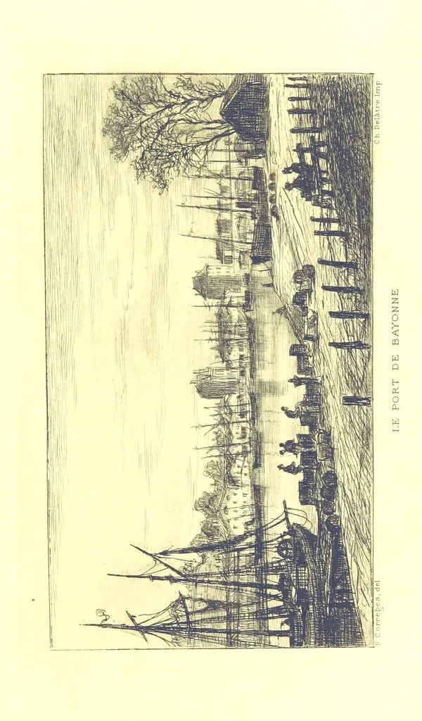 An illustration from Bayonne historique et pittoresque ... Illustrations à l'eau-forte par F. Corrèges, 1893, leaf 77