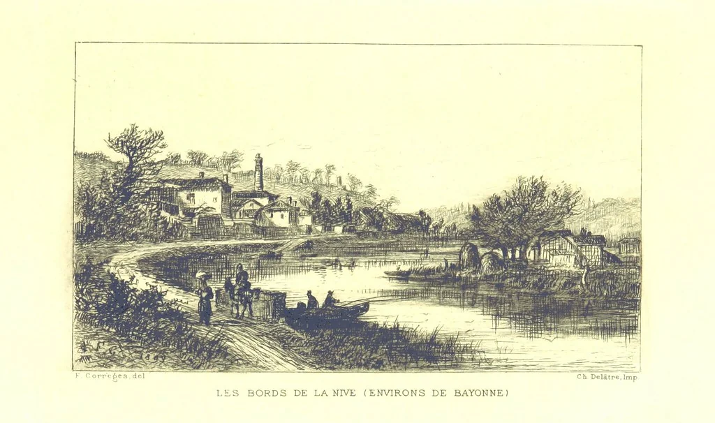 An illustration from Bayonne historique et pittoresque ... Illustrations à l'eau-forte par F. Corrèges, 1893, leaf 93