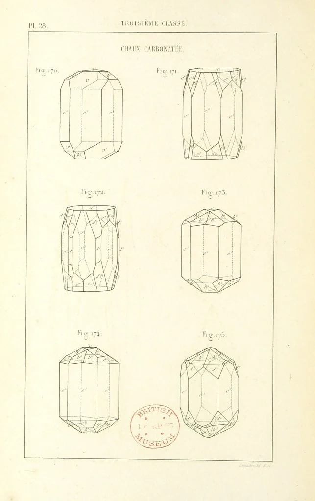 An illustration from Traité de Minéralogie, 1855, leaf 100