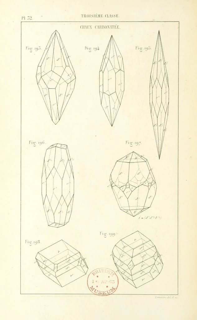 An illustration from Traité de Minéralogie, 1855, leaf 104