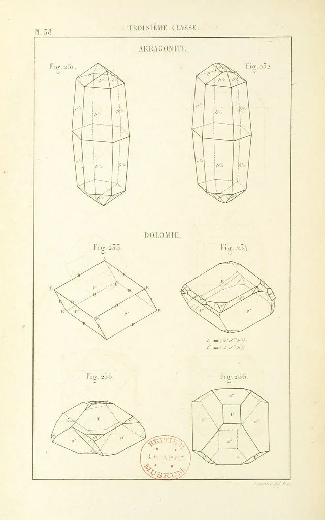 An illustration from Traité de Minéralogie, 1855, leaf 110