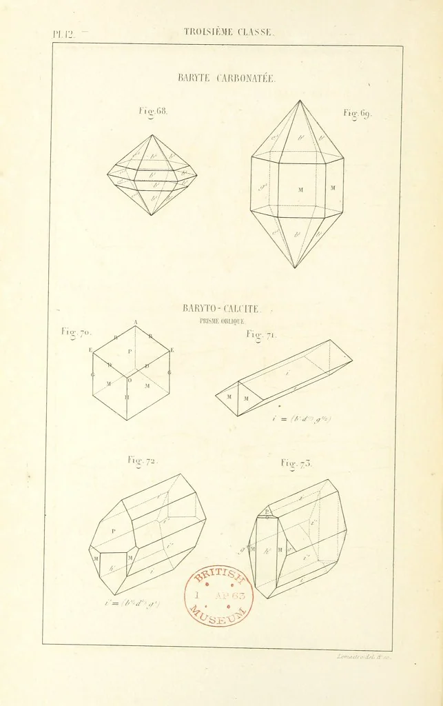 An illustration from Traité de Minéralogie, 1855, leaf 84