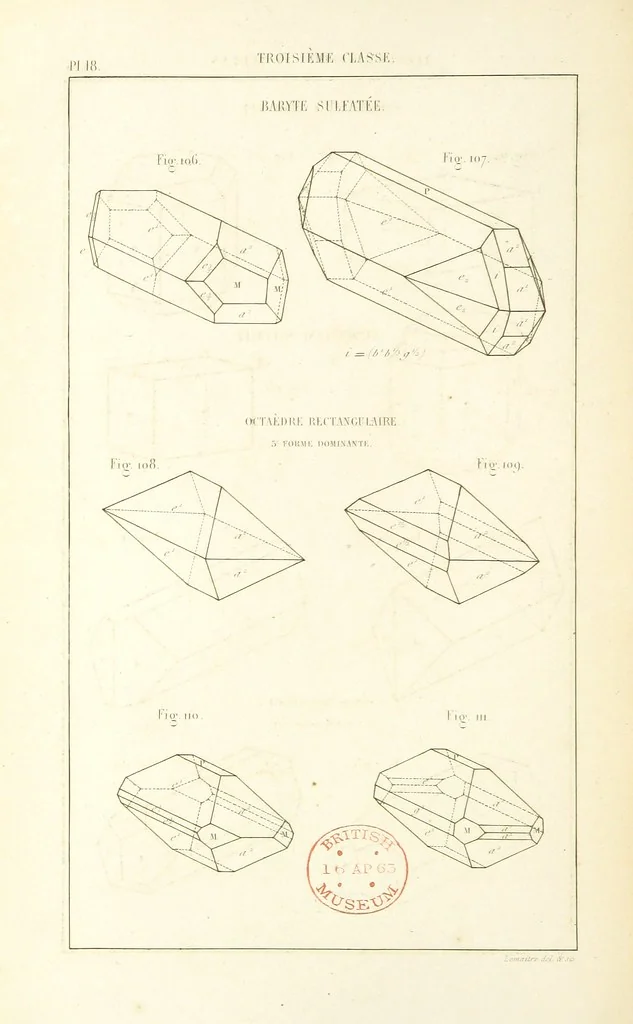An illustration from Traité de Minéralogie, 1855, leaf 90