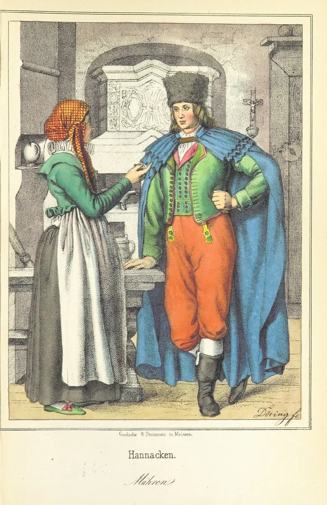 An illustration from Das Deutsche Volk in seinen Mundarten, Sitten, Gebräuchen, Festen und Trachten ... Mit 50 kolorirten Bildern, 1847, leaf 103