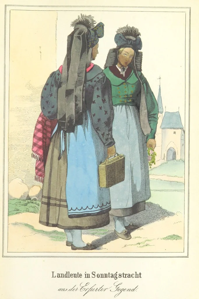 An illustration from Das Deutsche Volk in seinen Mundarten, Sitten, Gebräuchen, Festen und Trachten ... Mit 50 kolorirten Bildern, 1847, leaf 121