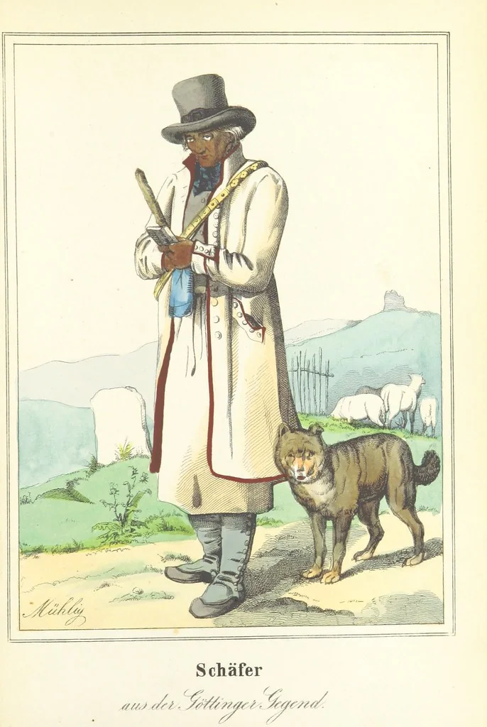An illustration from Das Deutsche Volk in seinen Mundarten, Sitten, Gebräuchen, Festen und Trachten ... Mit 50 kolorirten Bildern, 1847, leaf 219