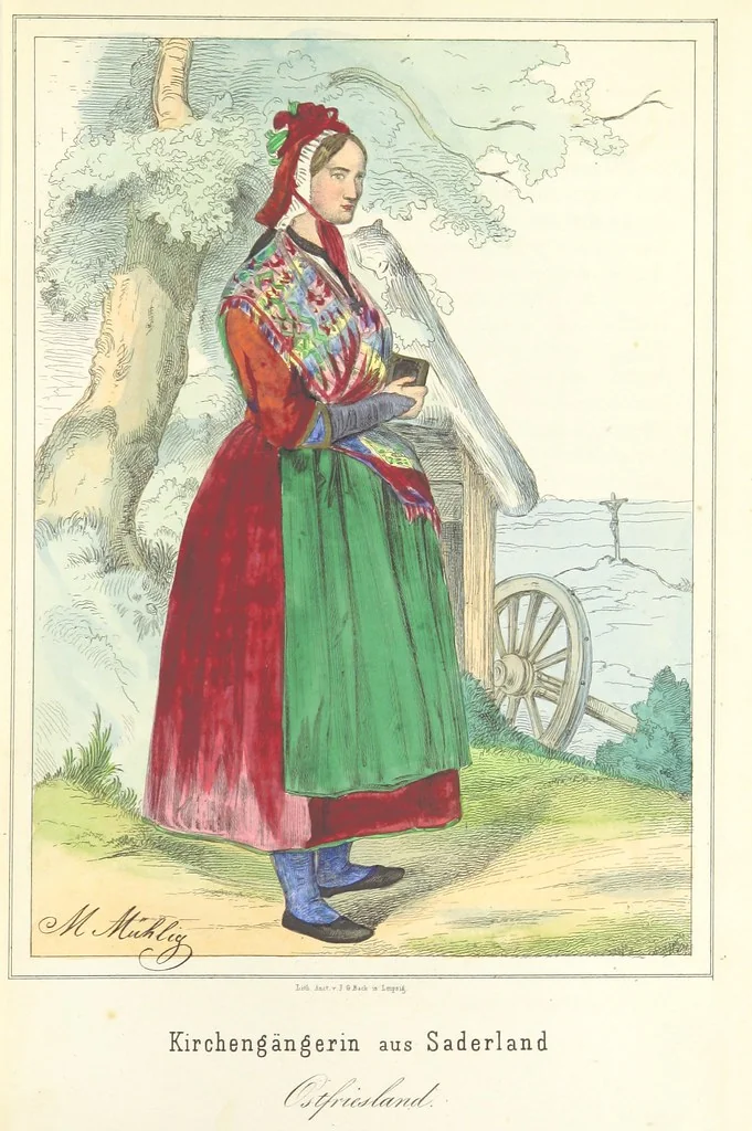 An illustration from Das Deutsche Volk in seinen Mundarten, Sitten, Gebräuchen, Festen und Trachten ... Mit 50 kolorirten Bildern, 1847, leaf 243