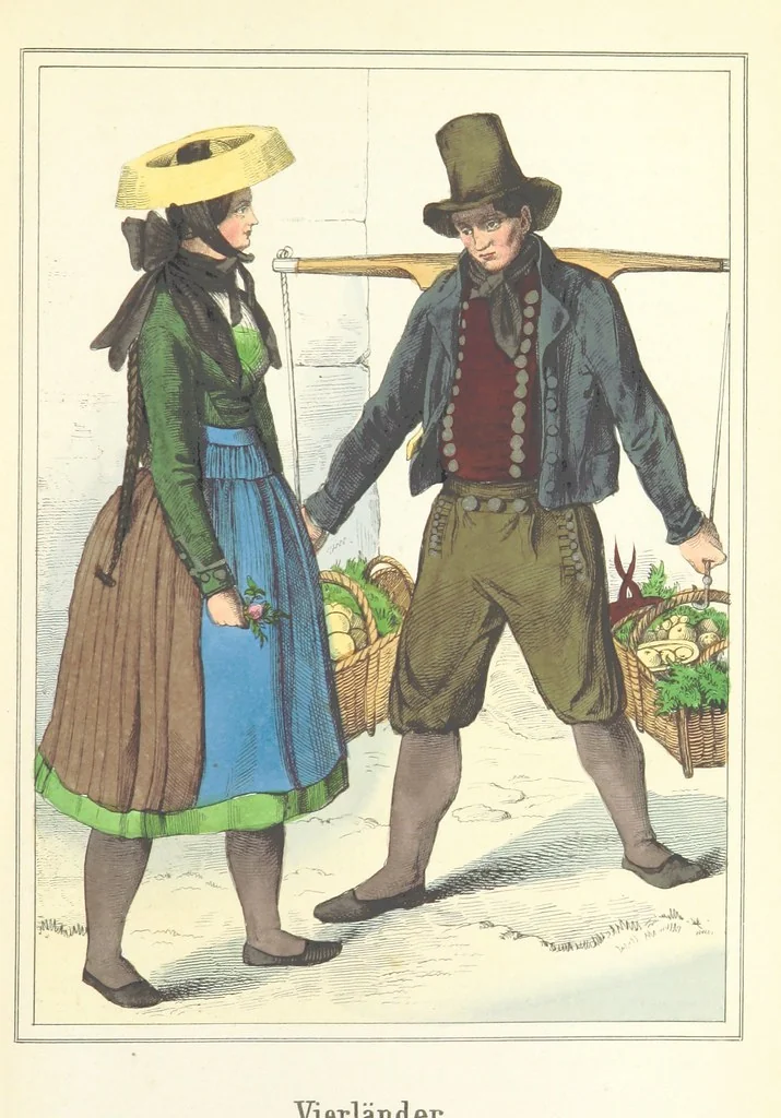 An illustration from Das Deutsche Volk in seinen Mundarten, Sitten, Gebräuchen, Festen und Trachten ... Mit 50 kolorirten Bildern, 1847, leaf 255