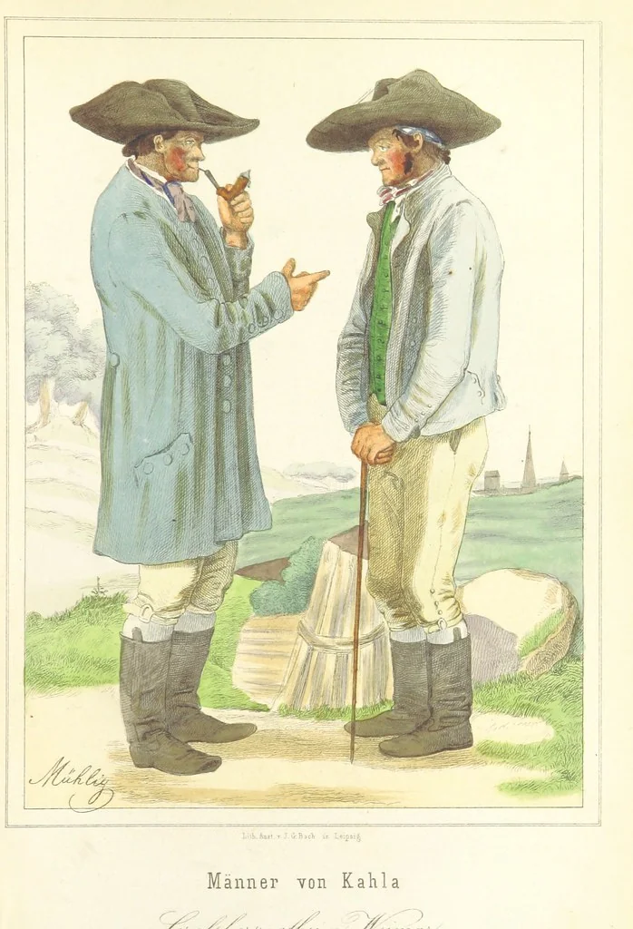 An illustration from Das Deutsche Volk in seinen Mundarten, Sitten, Gebräuchen, Festen und Trachten ... Mit 50 kolorirten Bildern, 1847, leaf 275