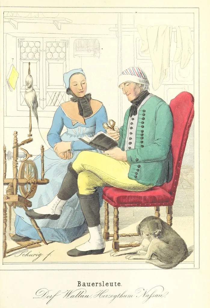 An illustration from Das Deutsche Volk in seinen Mundarten, Sitten, Gebräuchen, Festen und Trachten ... Mit 50 kolorirten Bildern, 1847, leaf 361