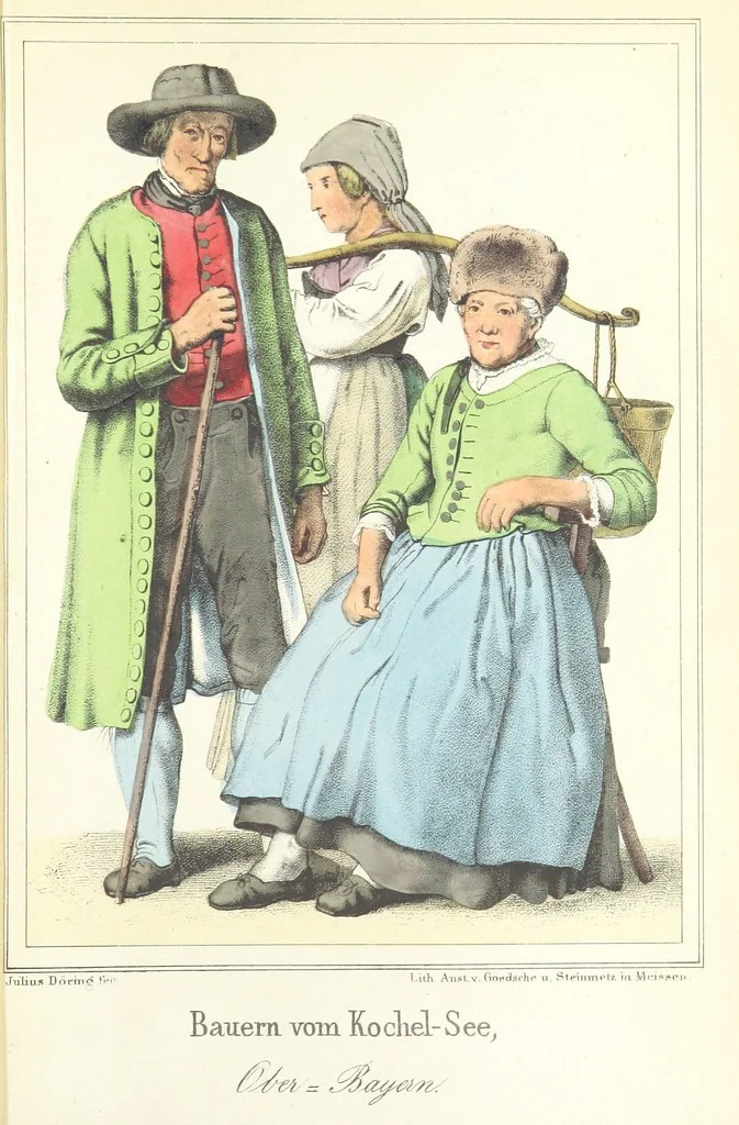 An illustration from Das Deutsche Volk in seinen Mundarten, Sitten, Gebräuchen, Festen und Trachten ... Mit 50 kolorirten Bildern, 1847, leaf 373