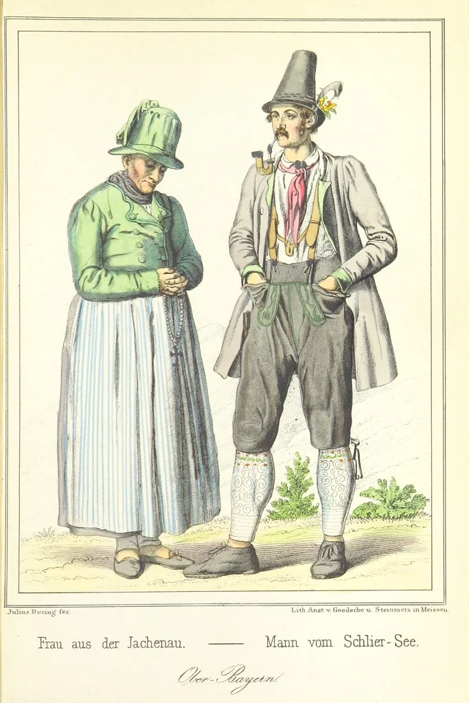 An illustration from Das Deutsche Volk in seinen Mundarten, Sitten, Gebräuchen, Festen und Trachten ... Mit 50 kolorirten Bildern, 1847, leaf 375