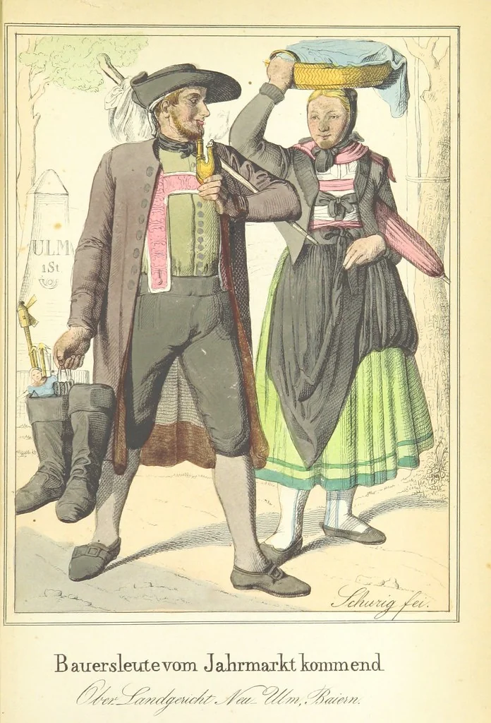 An illustration from Das Deutsche Volk in seinen Mundarten, Sitten, Gebräuchen, Festen und Trachten ... Mit 50 kolorirten Bildern, 1847, leaf 377
