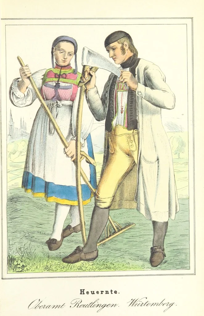 An illustration from Das Deutsche Volk in seinen Mundarten, Sitten, Gebräuchen, Festen und Trachten ... Mit 50 kolorirten Bildern, 1847, leaf 403