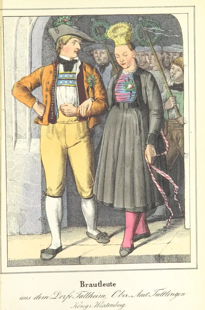 An illustration from Das Deutsche Volk in seinen Mundarten, Sitten, Gebräuchen, Festen und Trachten ... Mit 50 kolorirten Bildern, 1847, leaf 409