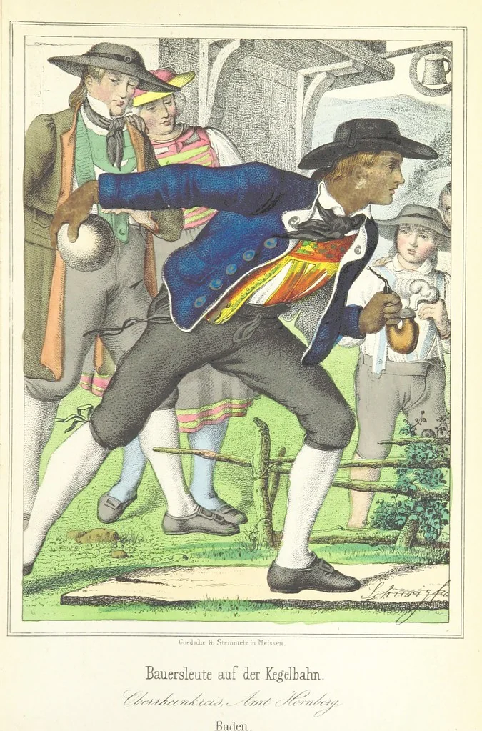 An illustration from Das Deutsche Volk in seinen Mundarten, Sitten, Gebräuchen, Festen und Trachten ... Mit 50 kolorirten Bildern, 1847, leaf 413