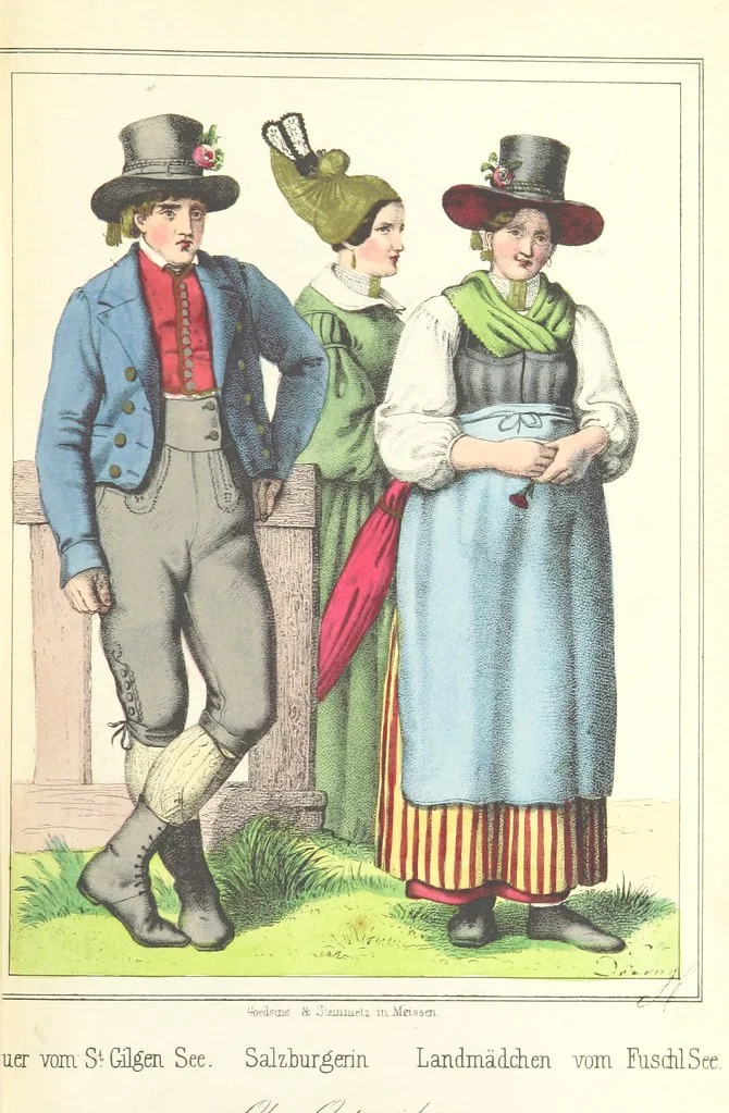 An illustration from Das Deutsche Volk in seinen Mundarten, Sitten, Gebräuchen, Festen und Trachten ... Mit 50 kolorirten Bildern, 1847, leaf 43