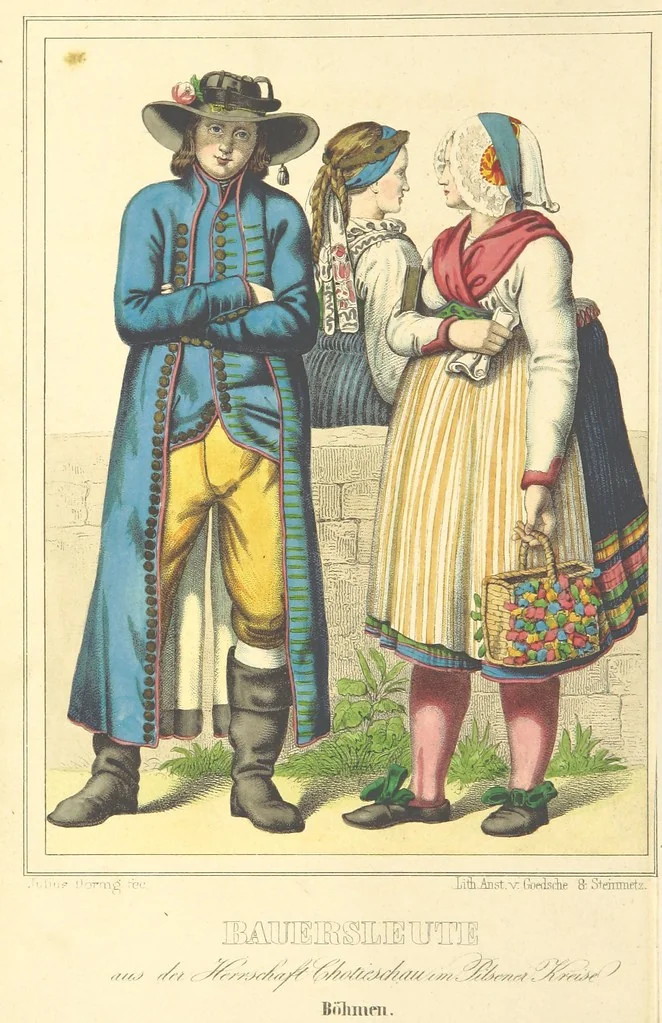 An illustration from Das Deutsche Volk in seinen Mundarten, Sitten, Gebräuchen, Festen und Trachten ... Mit 50 kolorirten Bildern, 1847, leaf 6
