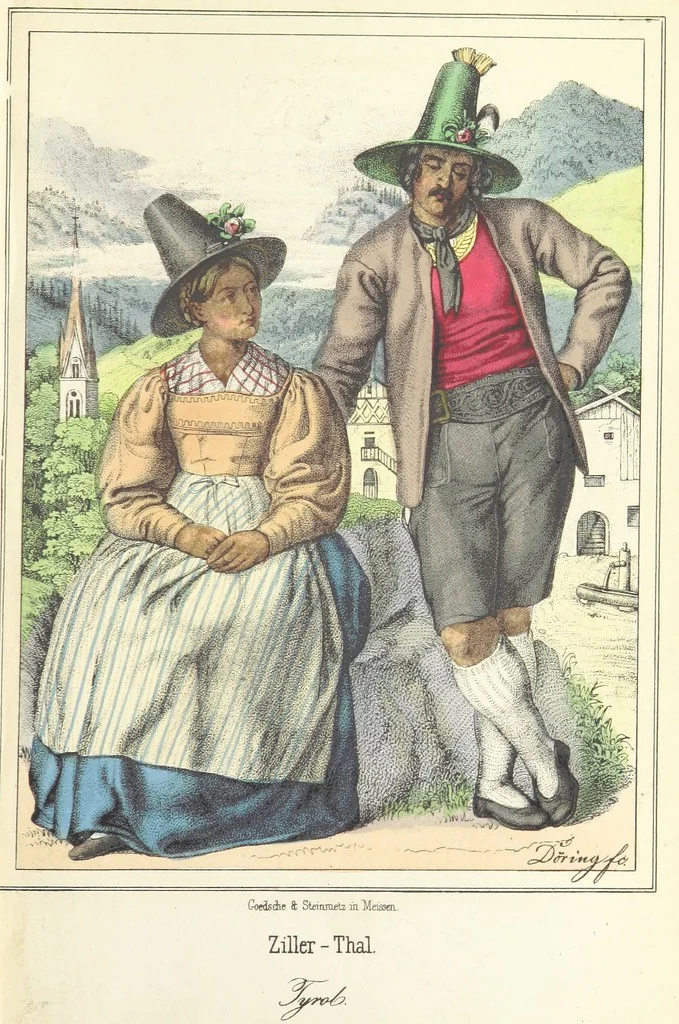 An illustration from Das Deutsche Volk in seinen Mundarten, Sitten, Gebräuchen, Festen und Trachten ... Mit 50 kolorirten Bildern, 1847, leaf 71