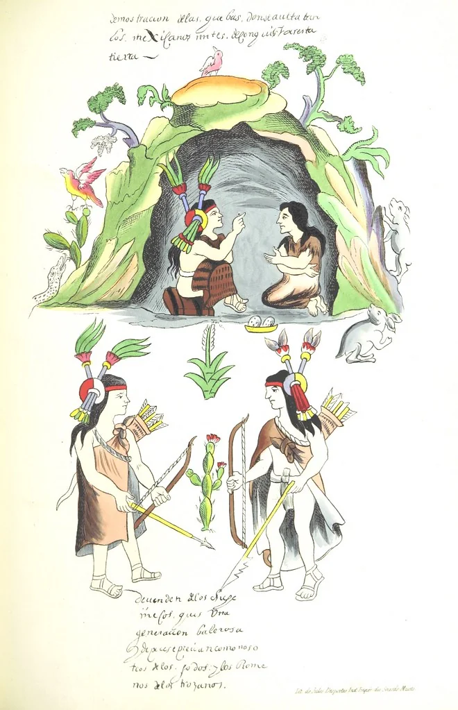 An illustration from Historia de las Indias de Nueva-España y islas de Tierra Firme ... La publica con un atlas, notas, y ilustraciones J. F. Ramirez, etc, 1867, leaf 497