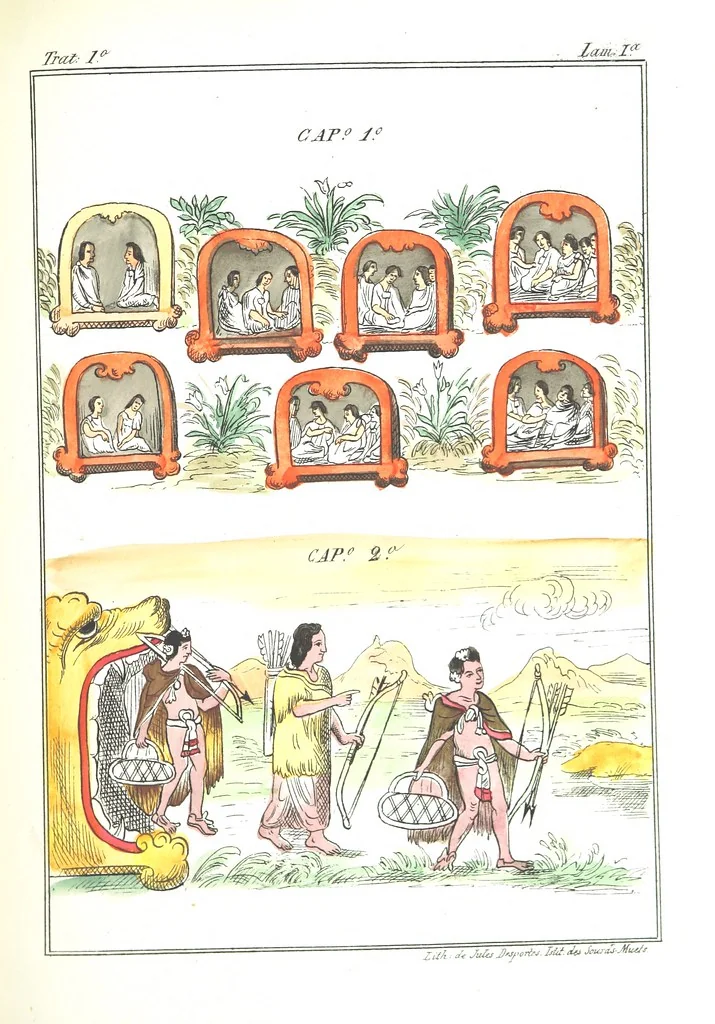 An illustration from Historia de las Indias de Nueva-España y islas de Tierra Firme ... La publica con un atlas, notas, y ilustraciones J. F. Ramirez, etc, 1867, leaf 499