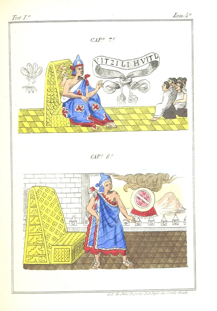 An illustration from Historia de las Indias de Nueva-España y islas de Tierra Firme ... La publica con un atlas, notas, y ilustraciones J. F. Ramirez, etc, 1867, leaf 505